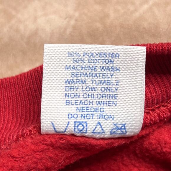 Vintage 90s Christmas Peekers Club Teddy Bear Sweatshirt Red Holiday Ulta Sweats - Picture 5 of 6